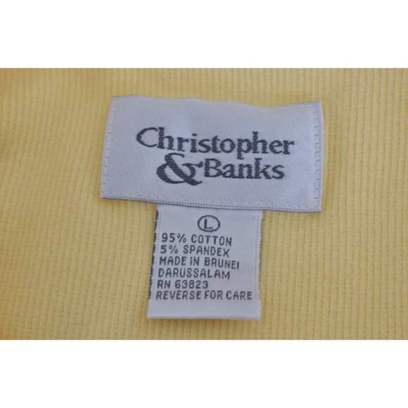 Vintage 90s‎ Yellow Cotton-Spandex Scop Neck Tee  | size L - Picture 7 of 10